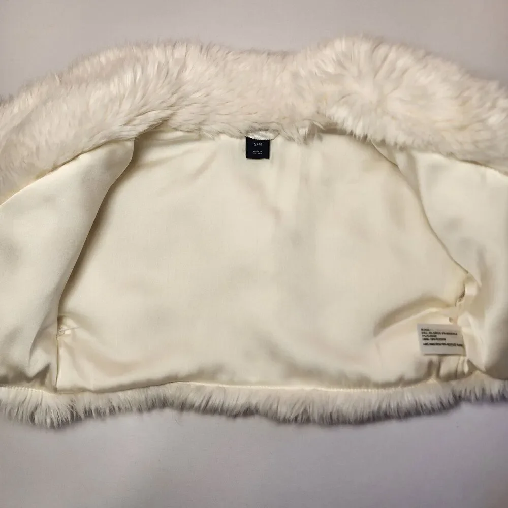 Baby Gap Ivory Frost Faux Fur Bolero Small Medium S/M